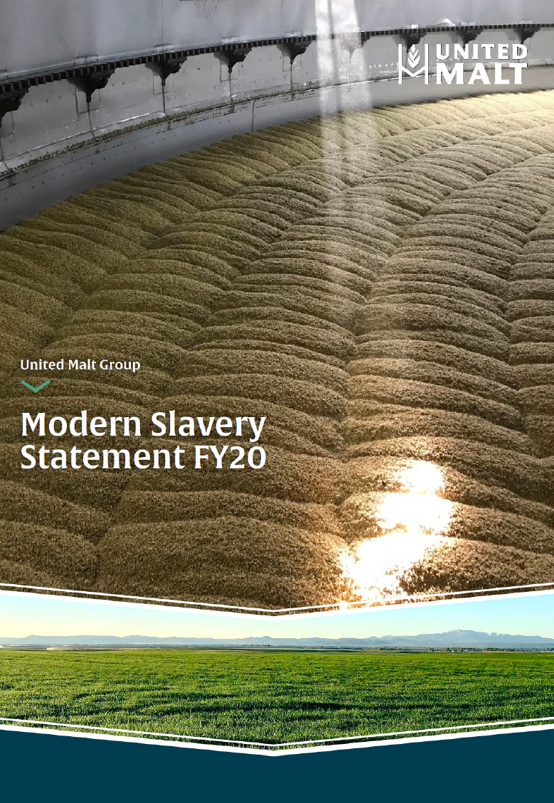 United Malt Group Modern Slavery Statement FY 20 photo of cover